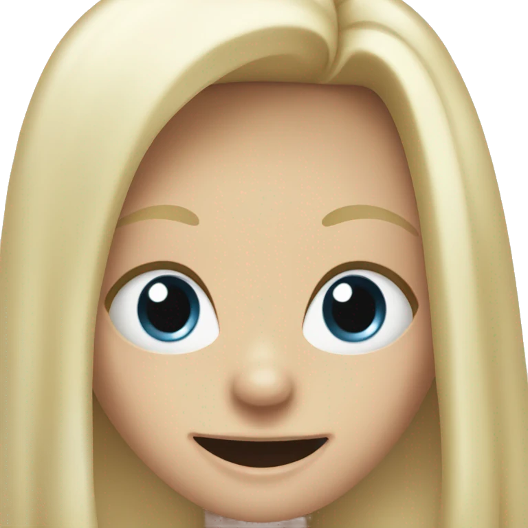 white blond girl with big teeth emoji