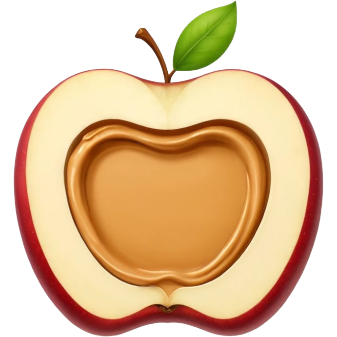 apple slice with peanut butter emoji