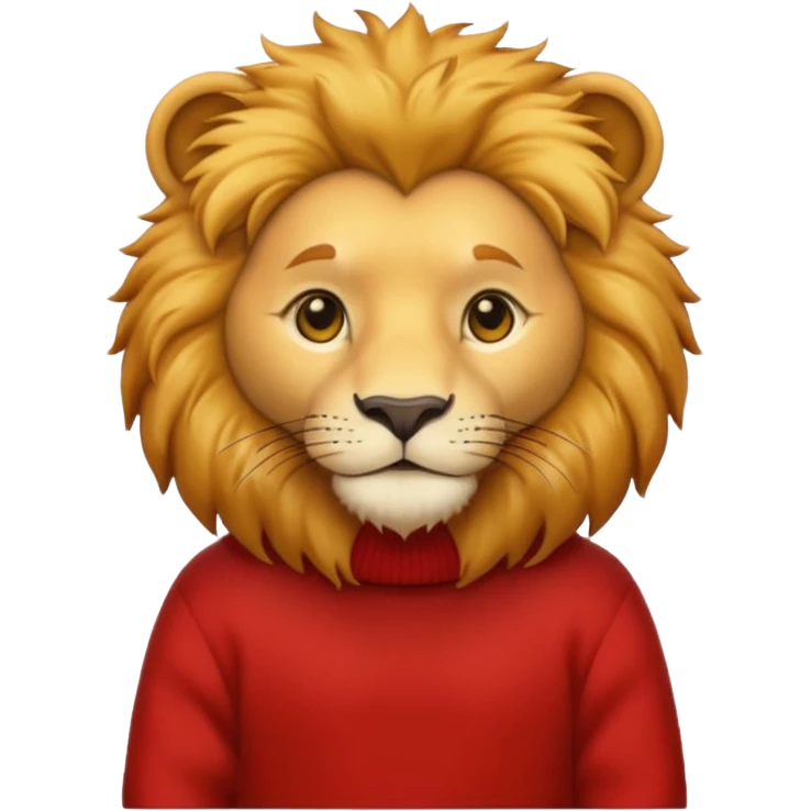 lion wearing red jumper emoji