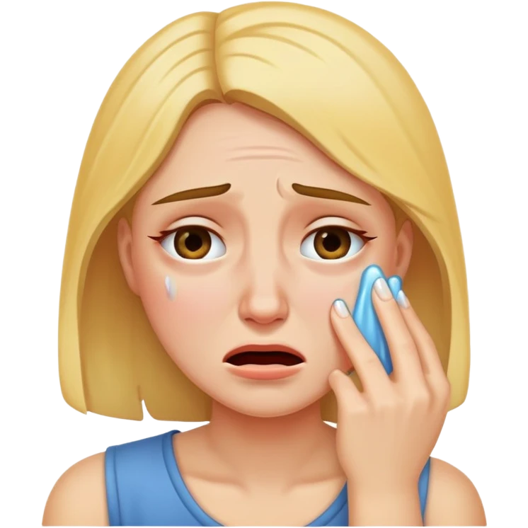 Женщина плвчет emoji