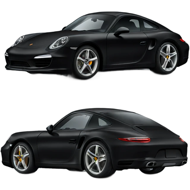 Porche car in dark black emoji