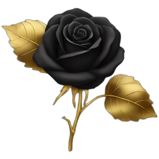 Black rose with gold stem emoji