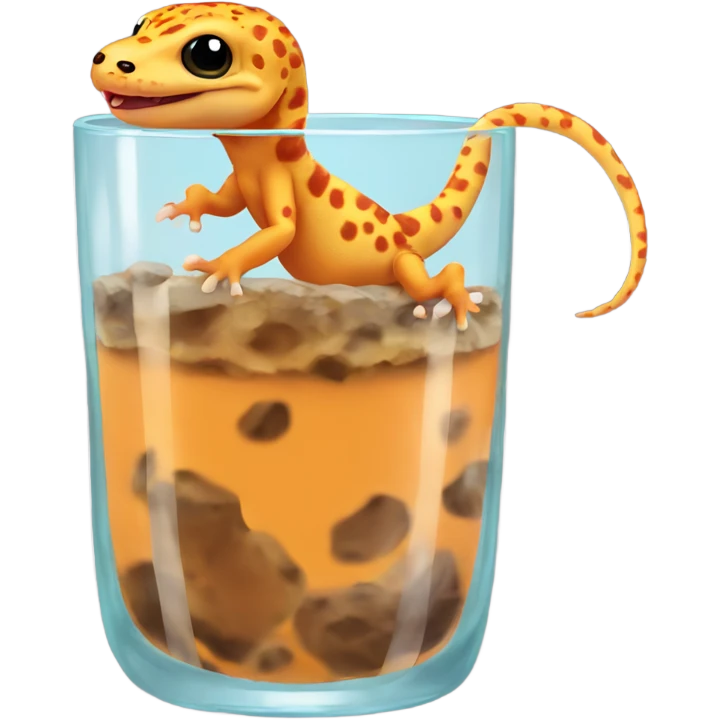 orange leopard gecko in a glass cup emoji