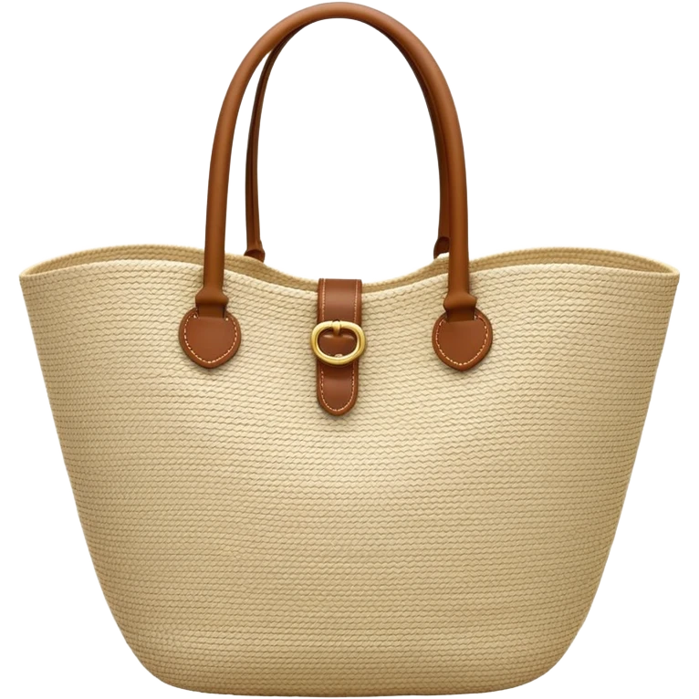 white straw beach bag emoji