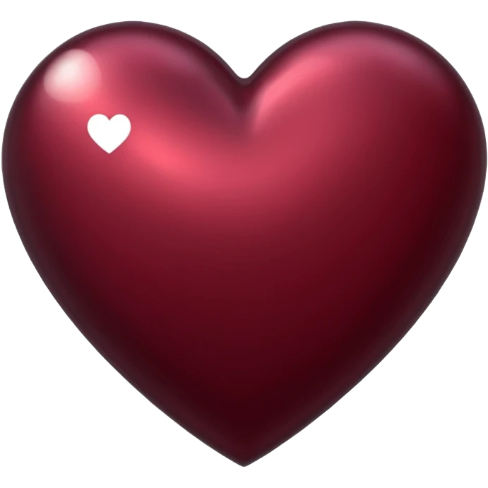 burgundy heart made out of metal emoji