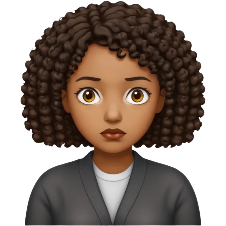 black woman puzzled short curly hair sad shrug emoji emoji