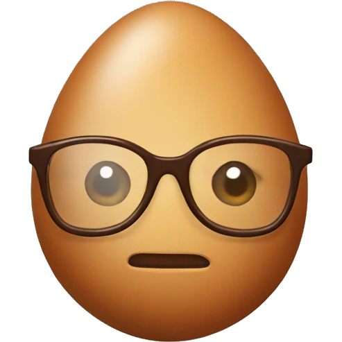 Brown egg with glasses  emoji