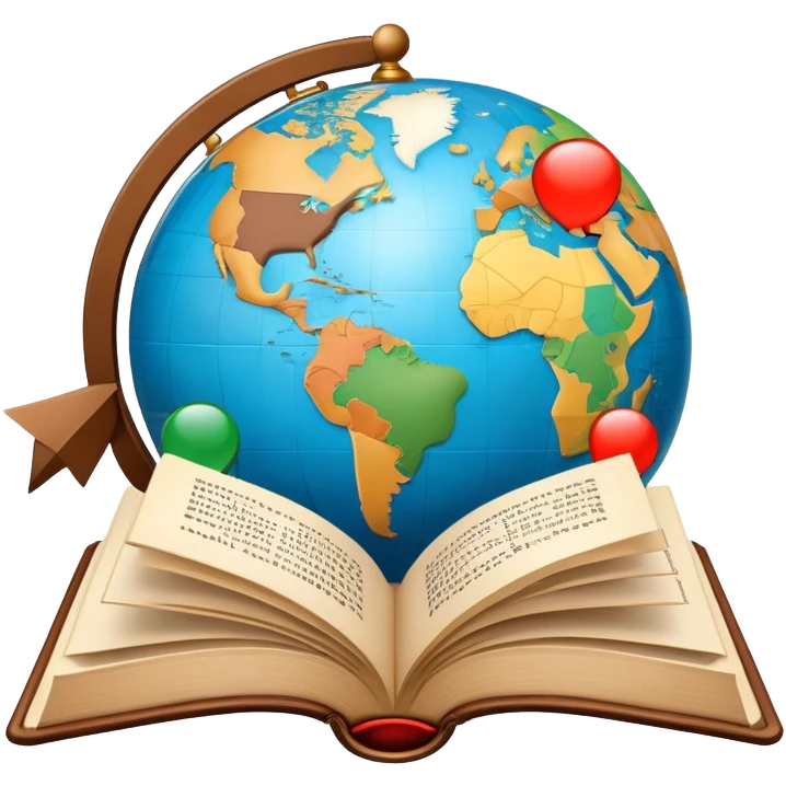 An icon featuring an open book with speech bubbles showing different alphabets—Latin, Cyrillic, Kanji. A globe and translation arrows symbolize global communication and language learning. Transparent background highlights cultural exchange and linguistic diversity. emoji