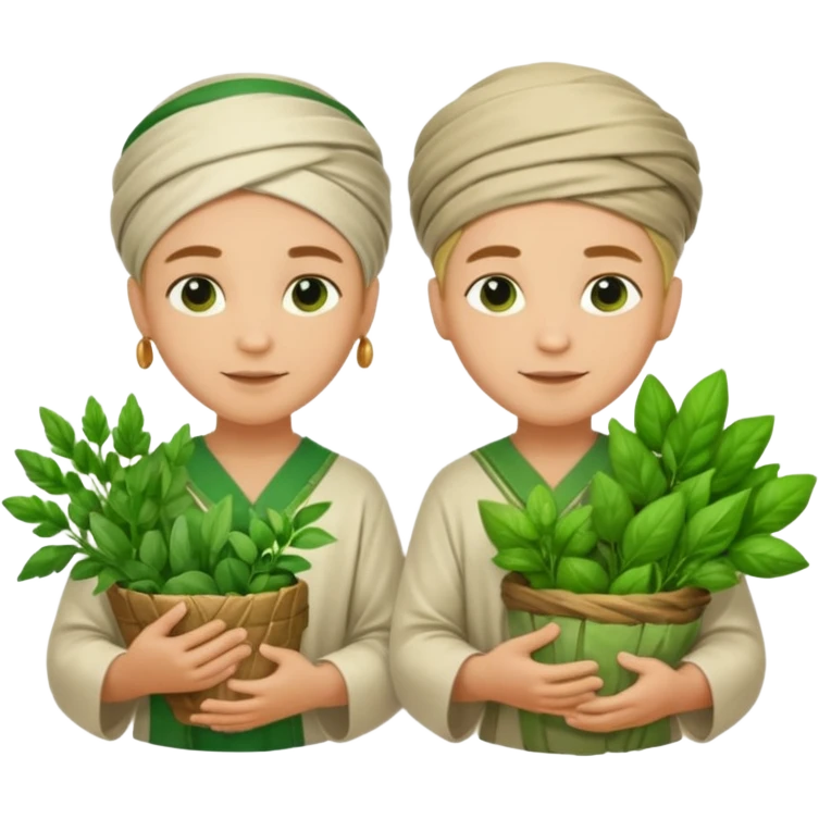 Ancient Healers with herbs  emoji