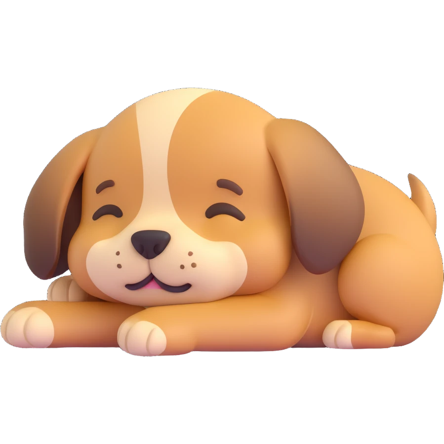 puppy sleeping belly up, cute expression emoji