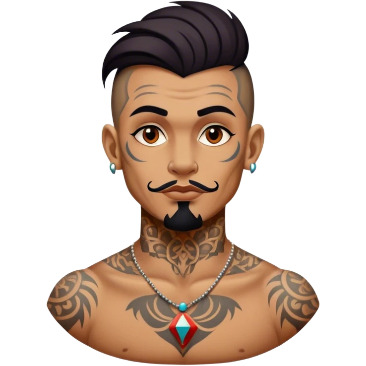 Vintage circus tattooed man emoji