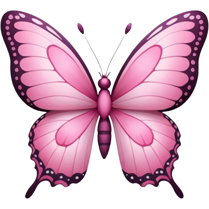 pink butterfly with wings open emoji