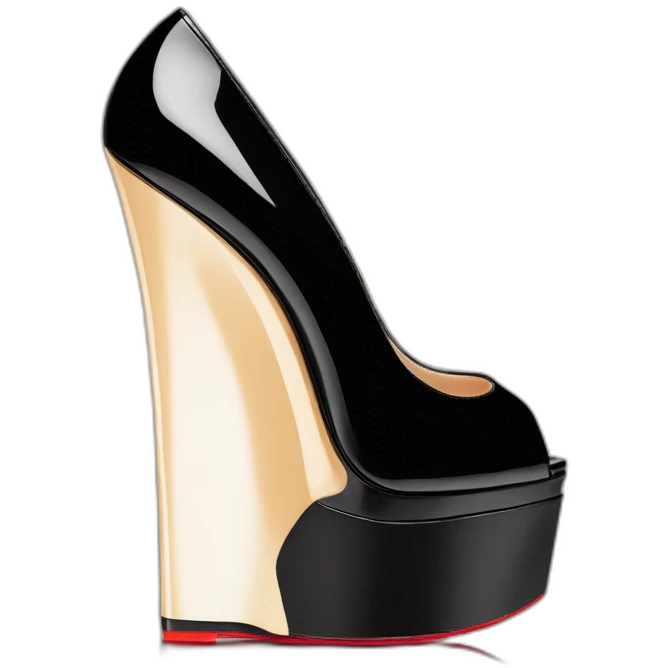 WEDGE heel LOUBOUTIN black PATENT emoji