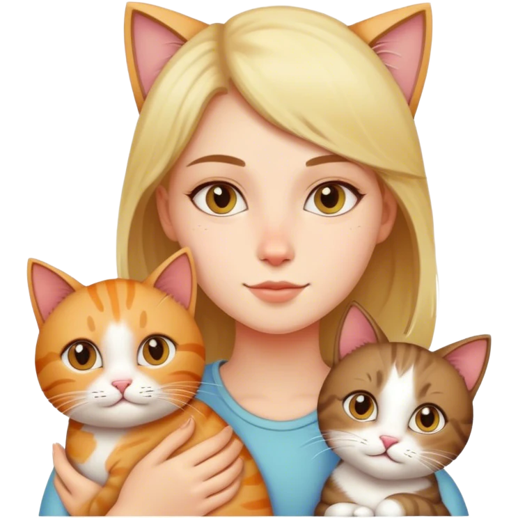 Girl and cat emoji