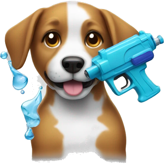 Dog with a water gun emoji