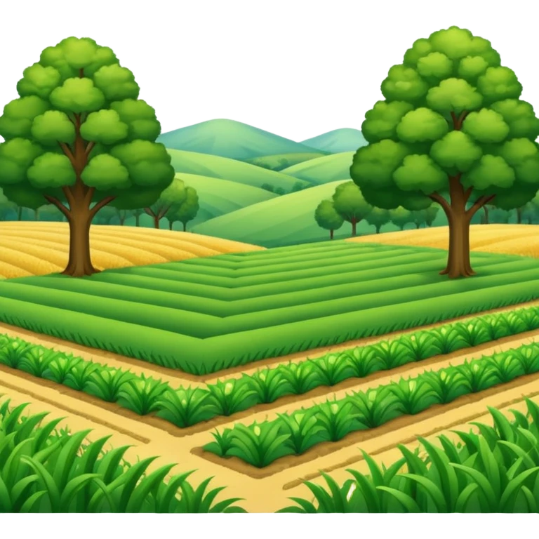 crop field surrounded by trees emoji