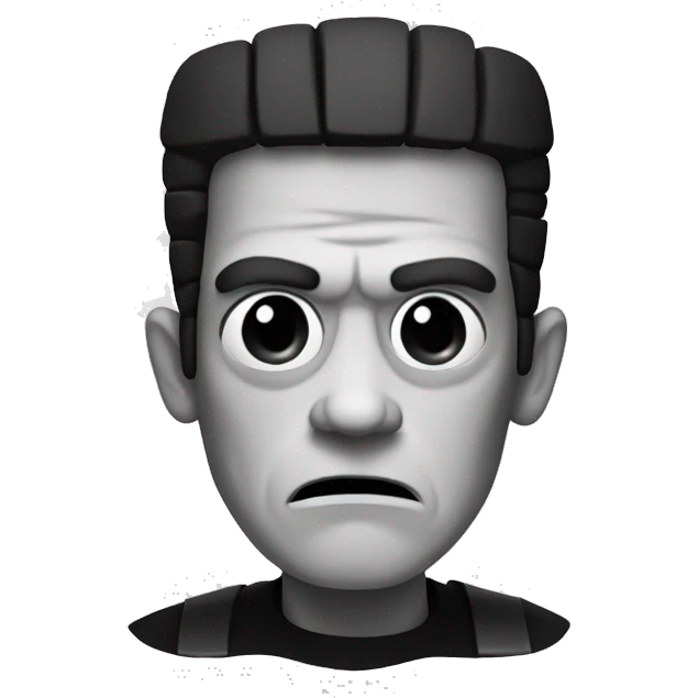 frankenstein in black and white emoji
