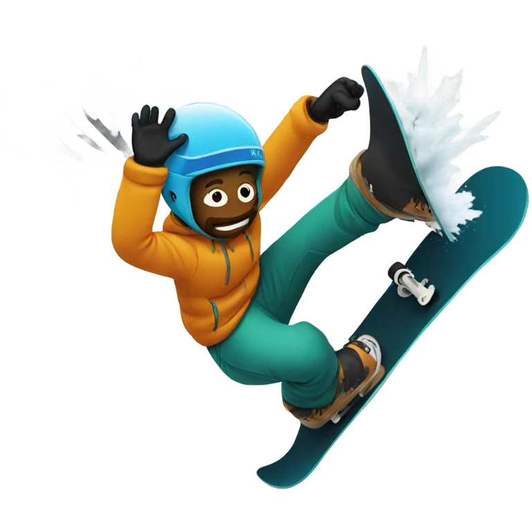 Blowing trees on a snowboard emoji