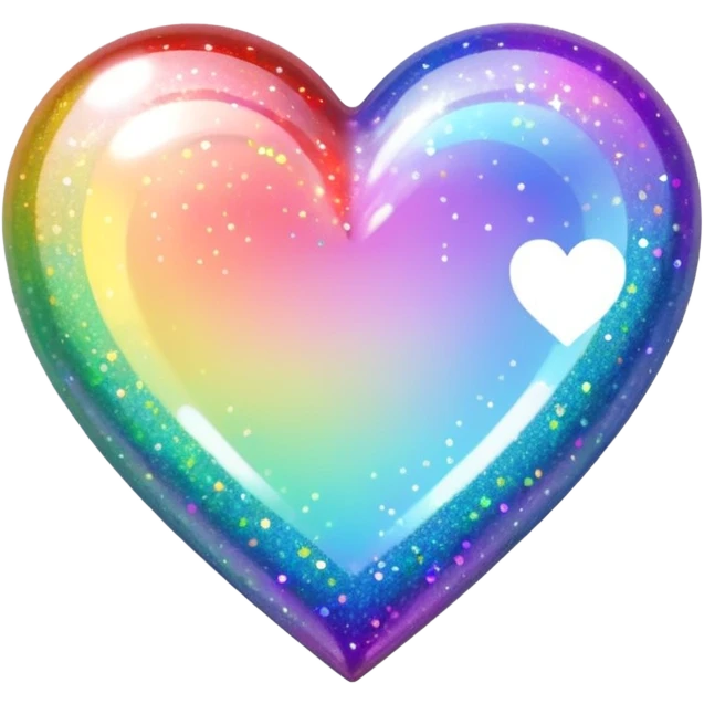 glitter heart with rainbow sparkles emoji