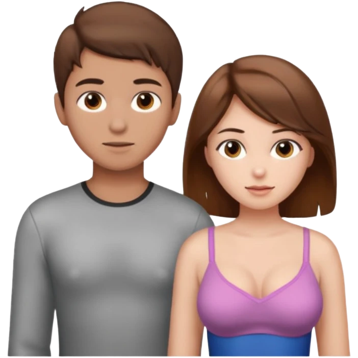 boy upside down with girl brown hair girl got boobs out emoji