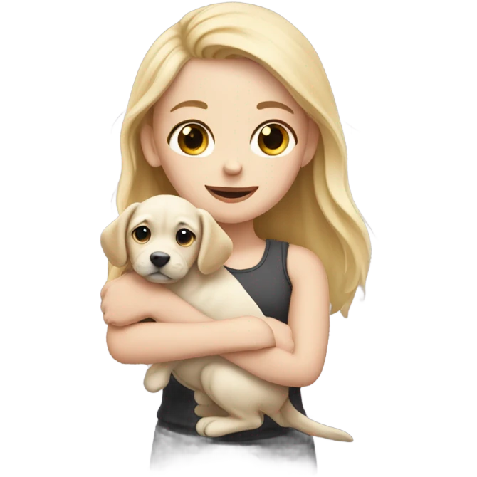 Blonde white girl with a puppy emoji