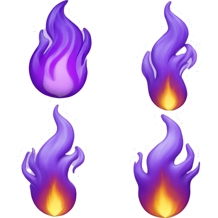 Purple flame heart emoji emoji