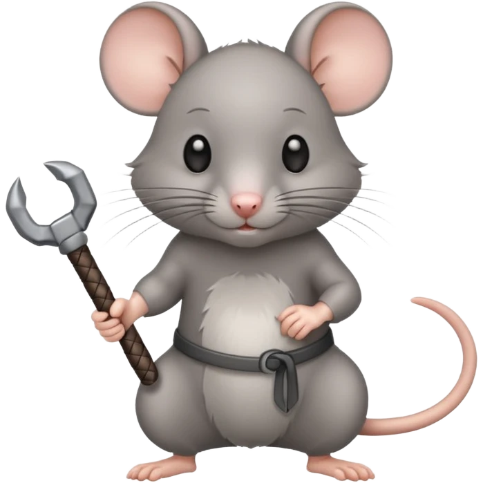 cute rat with a tonfa emoji