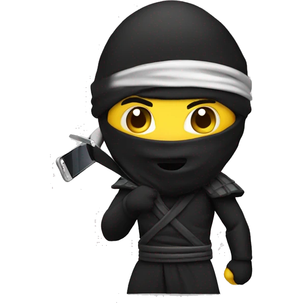 Ninja use a smartphone  emoji