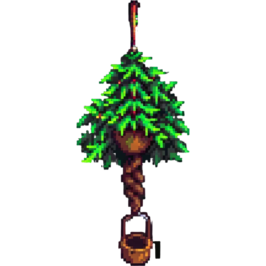 tree hanging upside down from a roof emoji