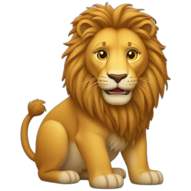Un chat sur un lion emoji
