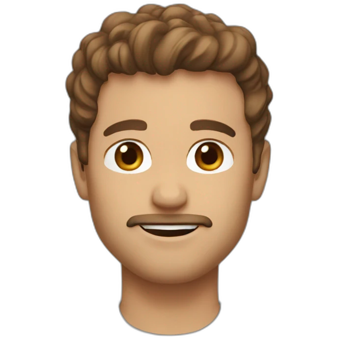 Larry Laks with brown hair emoji