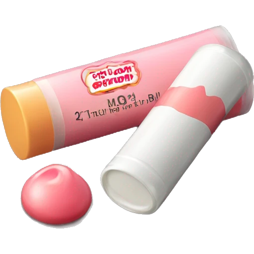 lip balm with label emoji