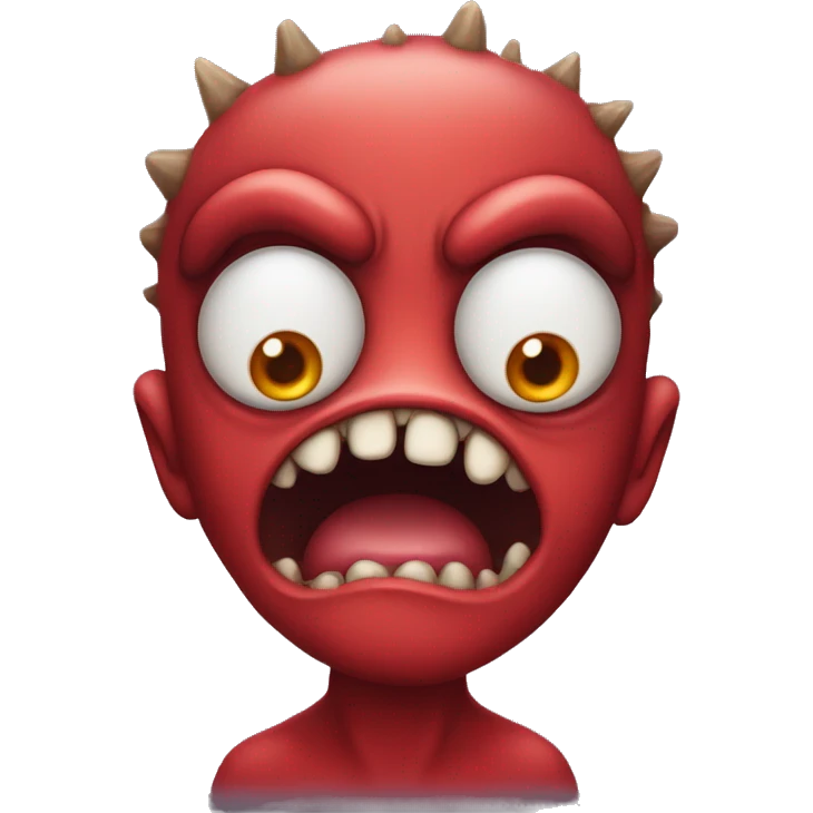 monstruo con babas y ojos rojos emoji