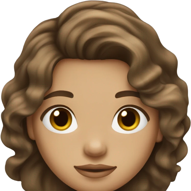 brunette wavy hair light to medium skin tone emoji