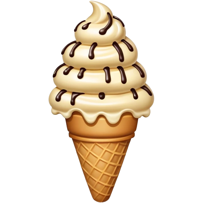 Chocolate chip ice cream cone  emoji