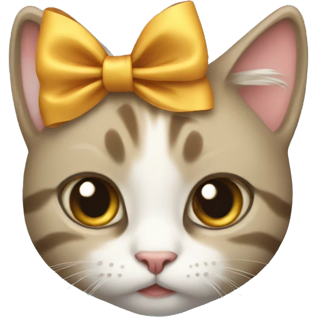 cat with bow  emoji