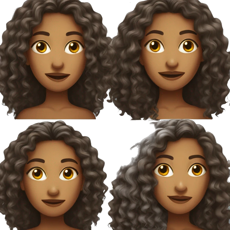 Realistic Brazilian young pretty women with a long curly hair  emoji