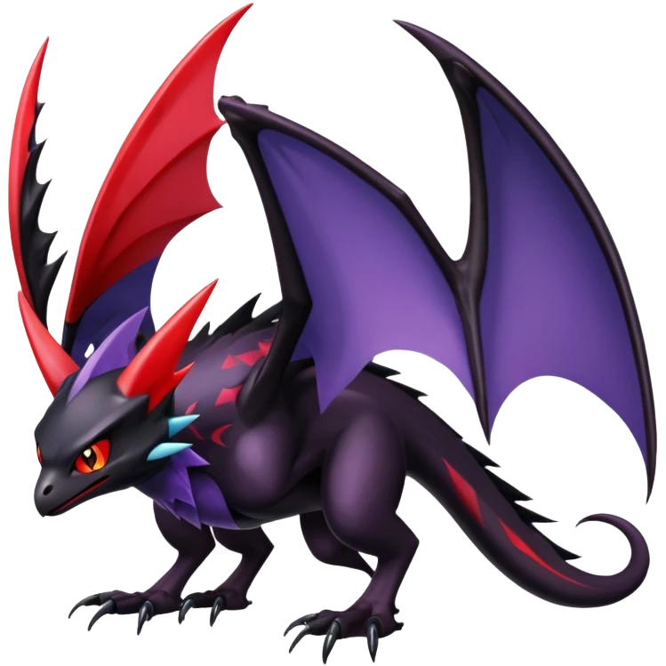 Shiny Dark Nargacuga-Noibat-Noivern-Hybrid (Full body) emoji