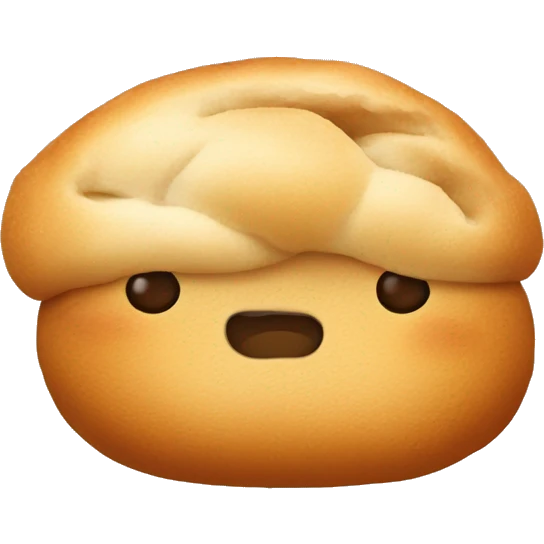 Bun with a dried abricot emoji