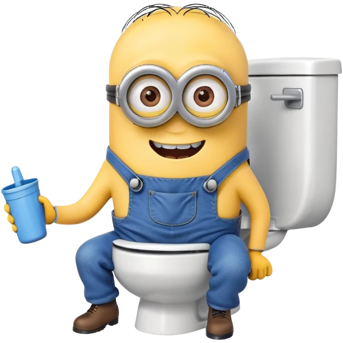 A minion coming out of the toilet  emoji