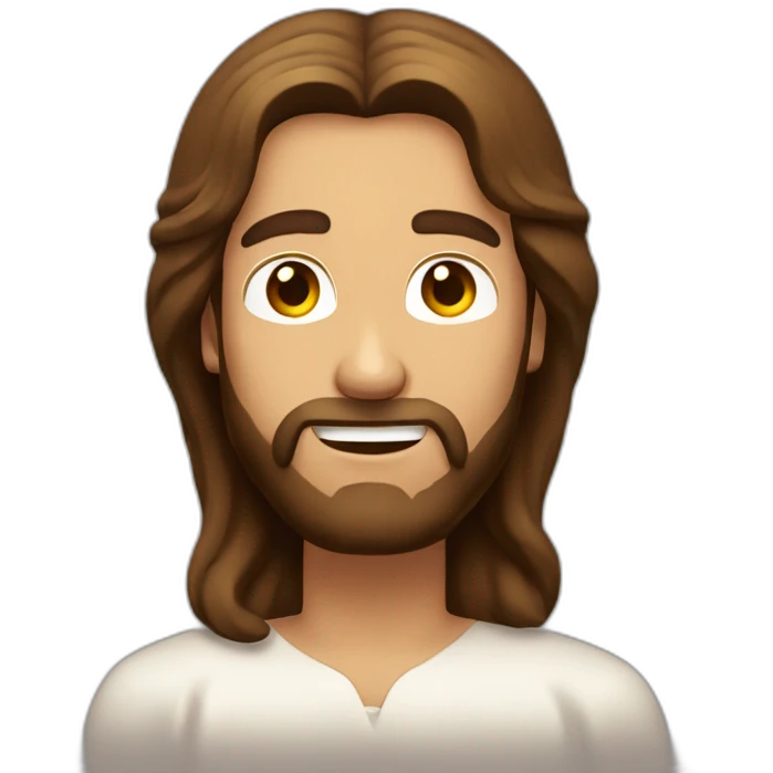 Jesus-Christ-winking-brown-hair-half body emoji
