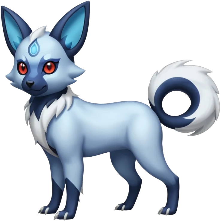 Translucent Magnificent Absol-Zorua-Umbreon-fusion (full body) emoji