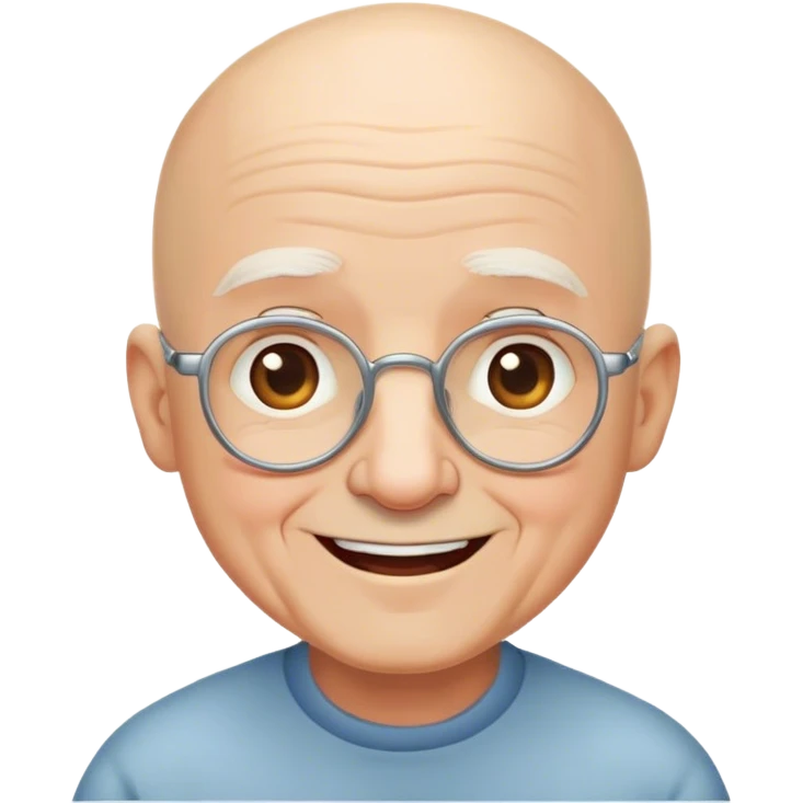 happy cute bald old guy emoji