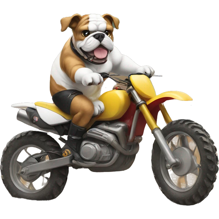 Bulldog  on a dirtbike emoji