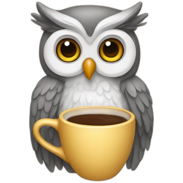anthro owl coffee emoji