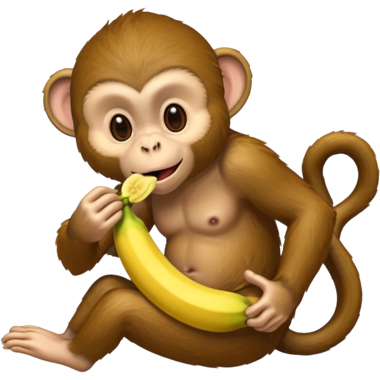 make A monkey eating a monkey emoji