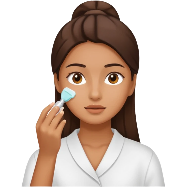 Chica haciendose skincare emoji