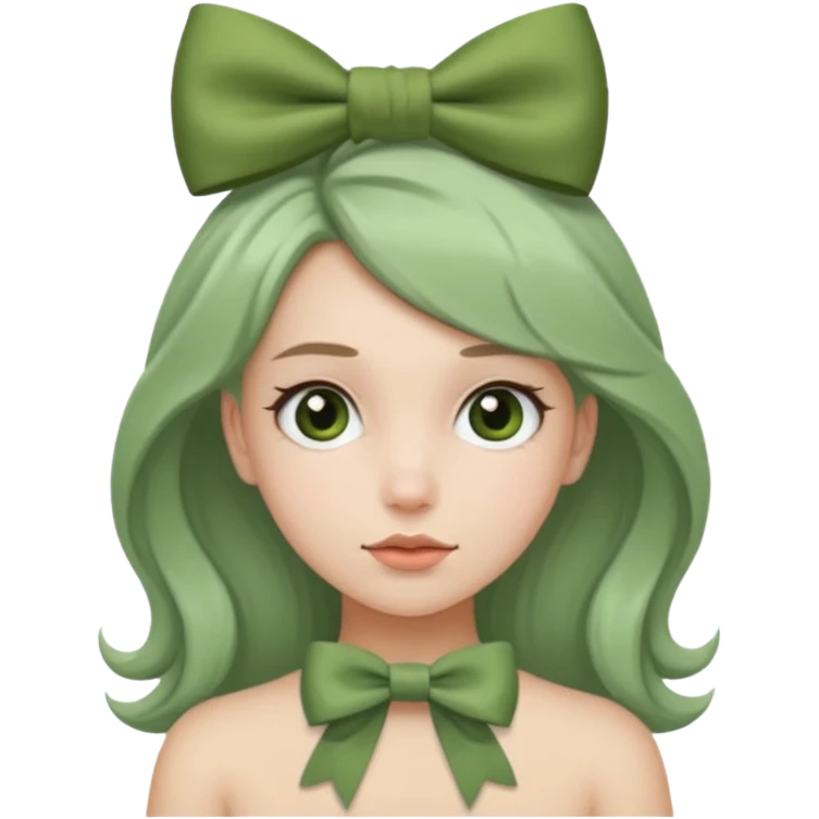 girl with sage green bow emoji