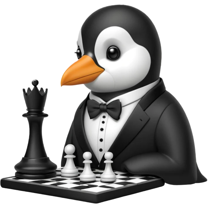 Pinguin playing chess emoji