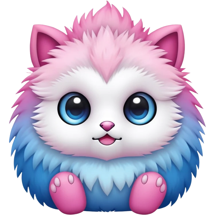 Cute cool edgy kawaii pink-white-blue-gradient fakemon-creature emoji